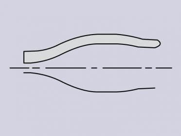 Curved handles support the hand at the front and the back. This is an advantage whenever high forces have to be applied.