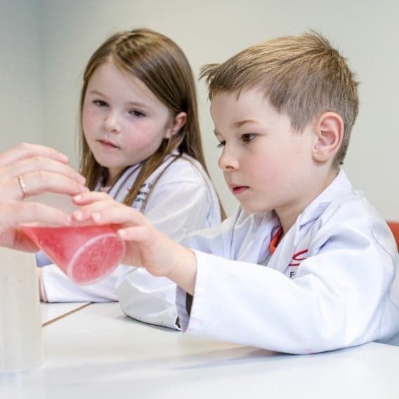 Children learning in laboratory