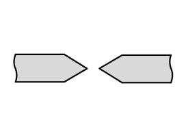 Bite cut with outer bevel