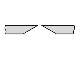 Bite cut without outer bevel