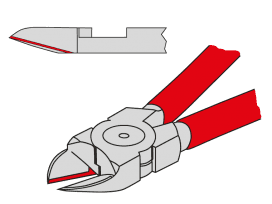 Cutting edge in a parallel position - side cutters