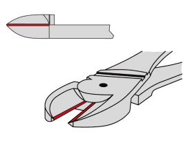 Cutting edge in a parallel position - centre cutter