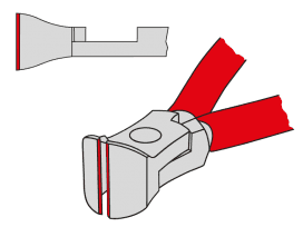 Cutting edge in a perpendicular position