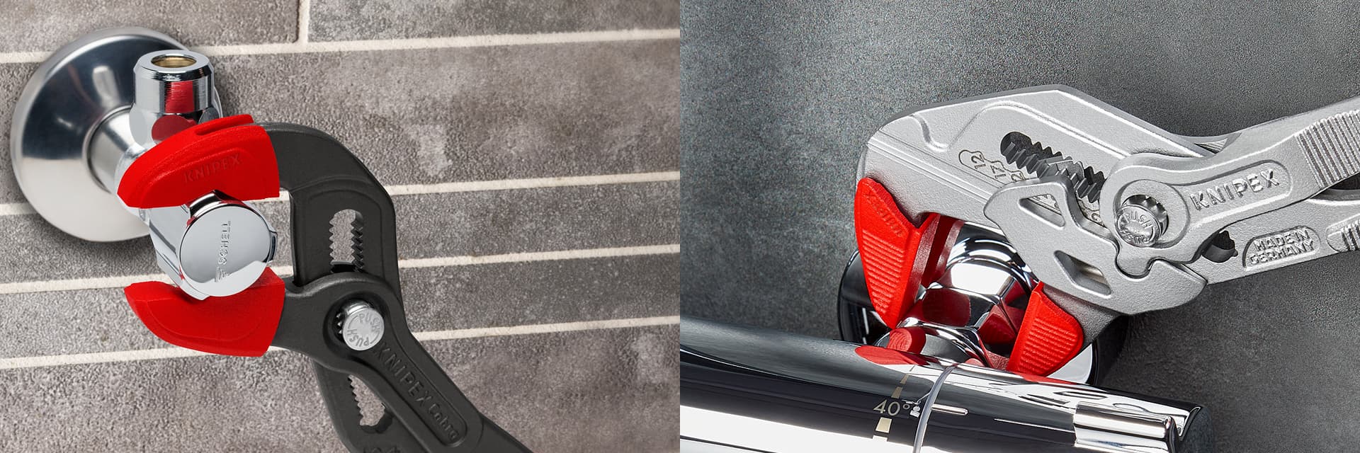 Protective Jaws for Extremely Sensitive Materials: Gripping with KNIPEX Cobra® and Pliers Wrench